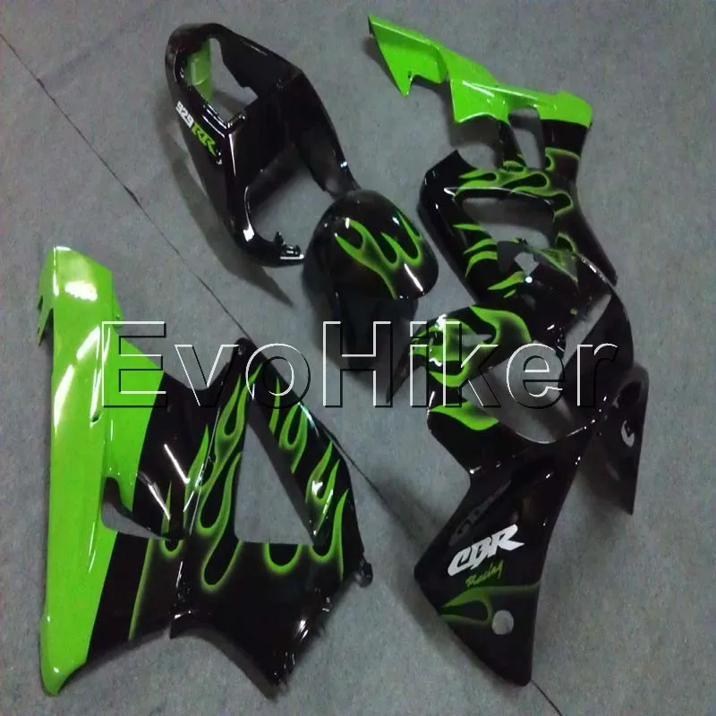 injection Fairings kit for CBR929RR 2000 2001 green flames CBR929 RR 00 01 ABS plastic motor Fairings kit