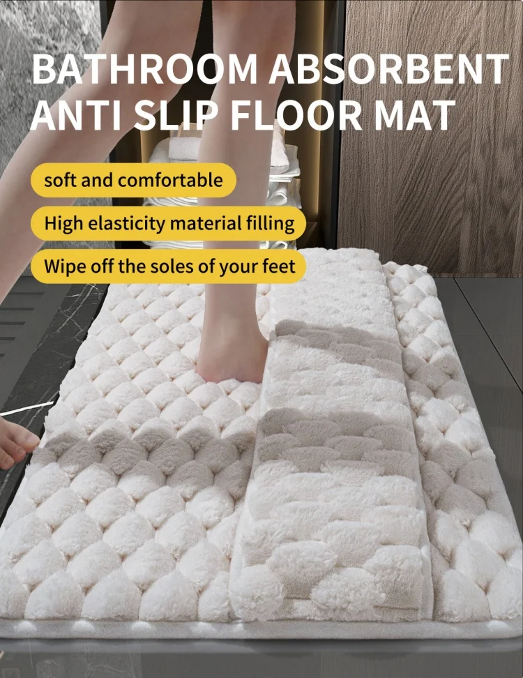 

Прочный коврик для ванной из пены с эффектом памяти, водопоглощающий напольный коврик для туалета, коврик для ног для душевой двери, быстросохнущий коврик для ванной