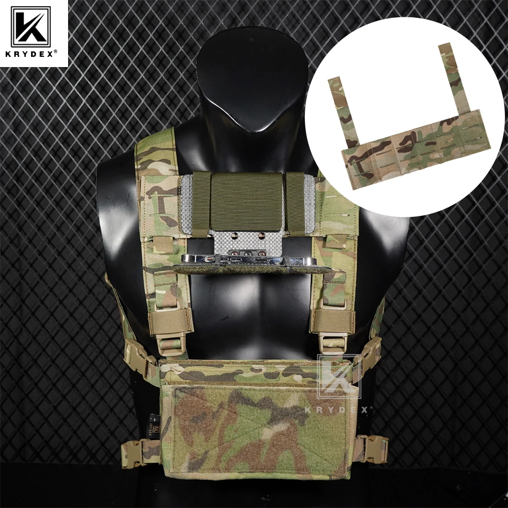 KRYDEX Tactical Chest Rig MOLLE Panel Front Chest Holder Bridge Phone Mount for D3CR MK3 MK4 UW SOP Rigs