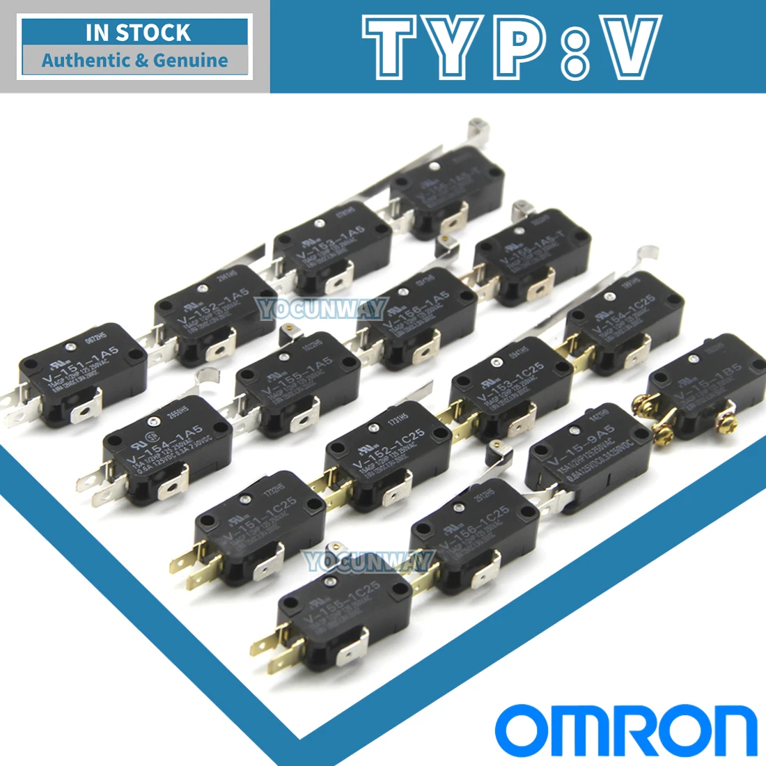 OMRON Mikroprzełącznik Serii V V-15-1A5 1B5 1A6 1B5 1C25 9A5 105 1B6 151 152 153 154 155 156 103-1A4-T Nowy Autentyczny Oryginalny