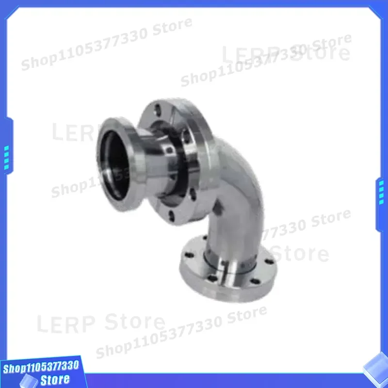 SS304 SS316L High Vacuum CF 90 Degree Elbow Flange Bending Pipe Fittings Through Hole CF16 to CF100 Stainless Steel Connector