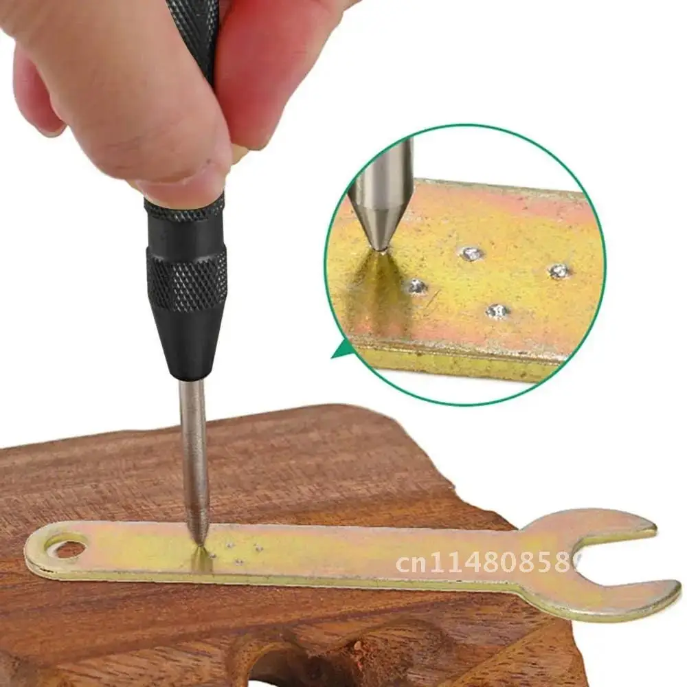 Automatic Center Pin Punch Spring Loaded Marking Starting Holes Tool Wood Press Dent Marker Woodwork Tool Drill Bit Positioner