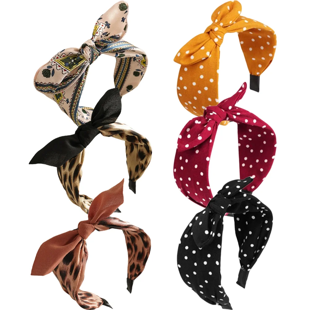 6 Pcs Ear Headband Care Makeup Fabric Wide Headbands for Women