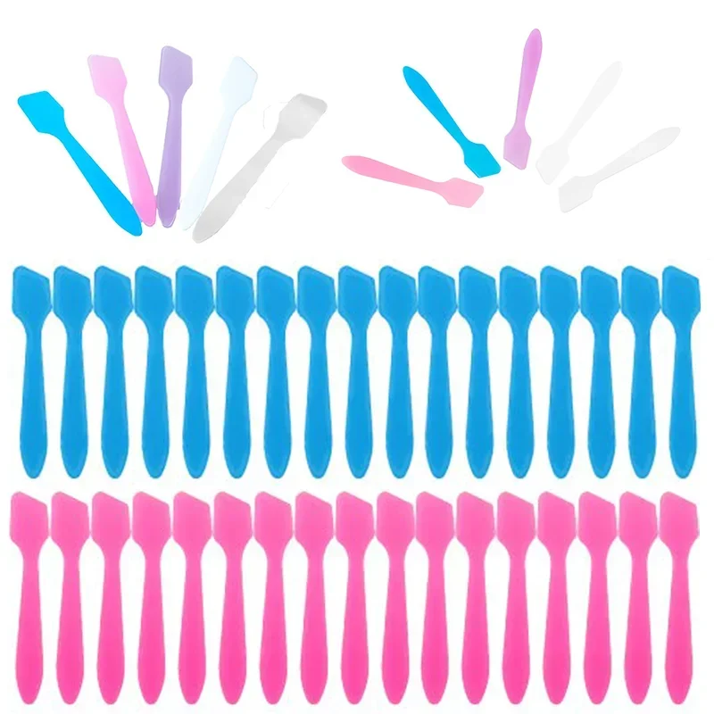 100pcs mini Makeup Spatulas Cosmetic Reusable Creams Frosted Spatulas Scoops for Mixing and Sampling Cosmetic Tools Dispensers