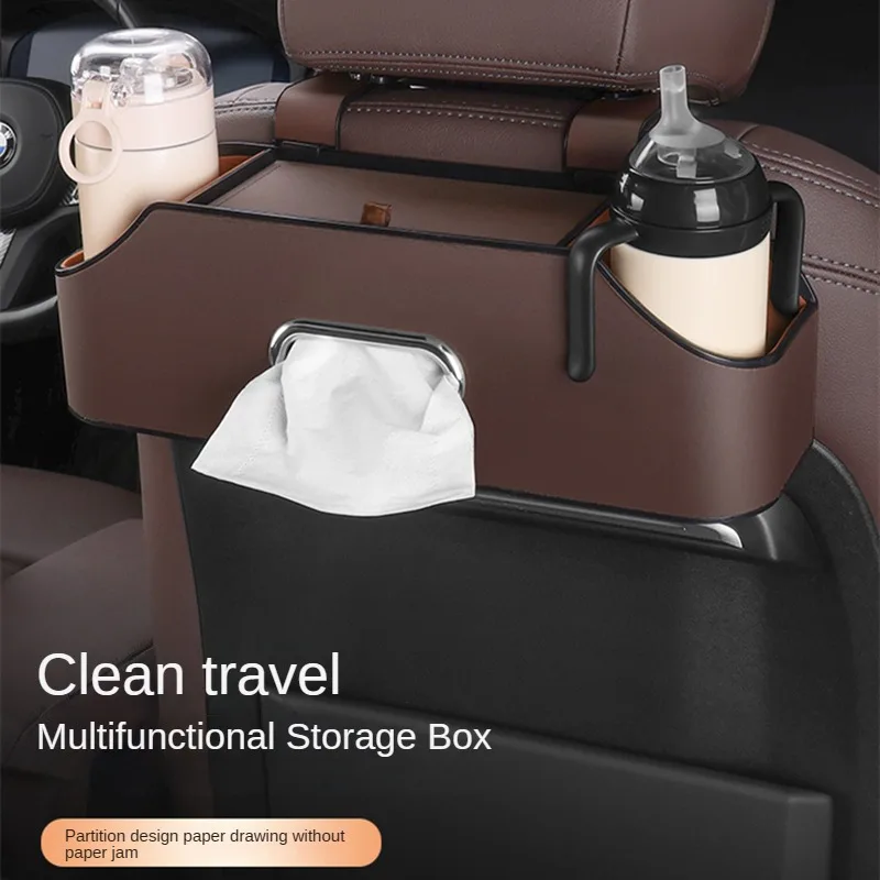 Car Seat Back Hanging Bag Organizer Collector Storage Box Stowing Tidying Tissue Box Water Cup Phone Holder Interior Accessories