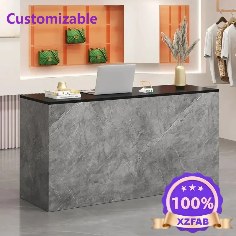 Factory Direct 2026 Modern Luxury Furniture Help Aesthetic Counter Minimalist Receptionist Front Desk Salon Administrator Stand