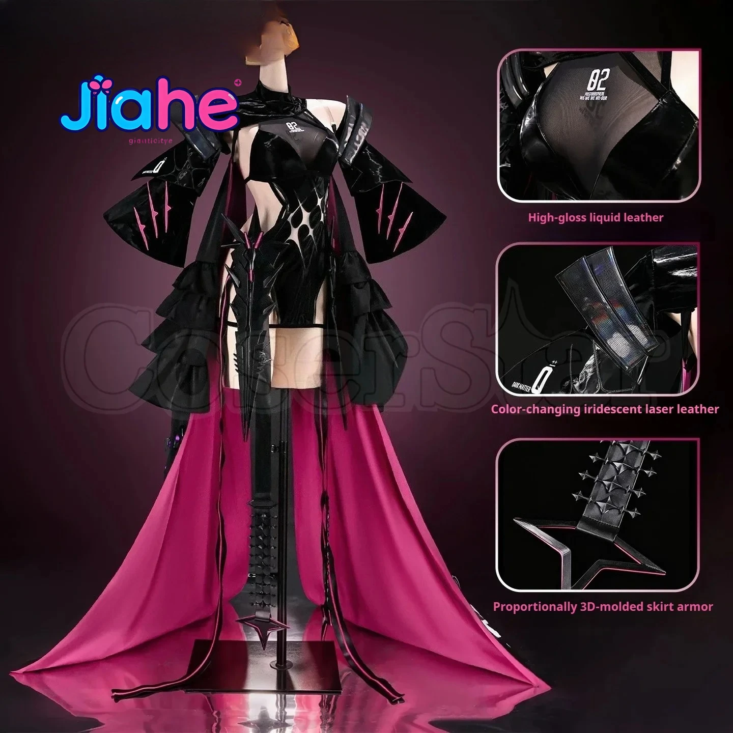 Game NIKKE Modernia The second emotion Cosplay Costume Goddess of Victory Women black sexy jumpsuit cloak prop Halloween uniform view 2