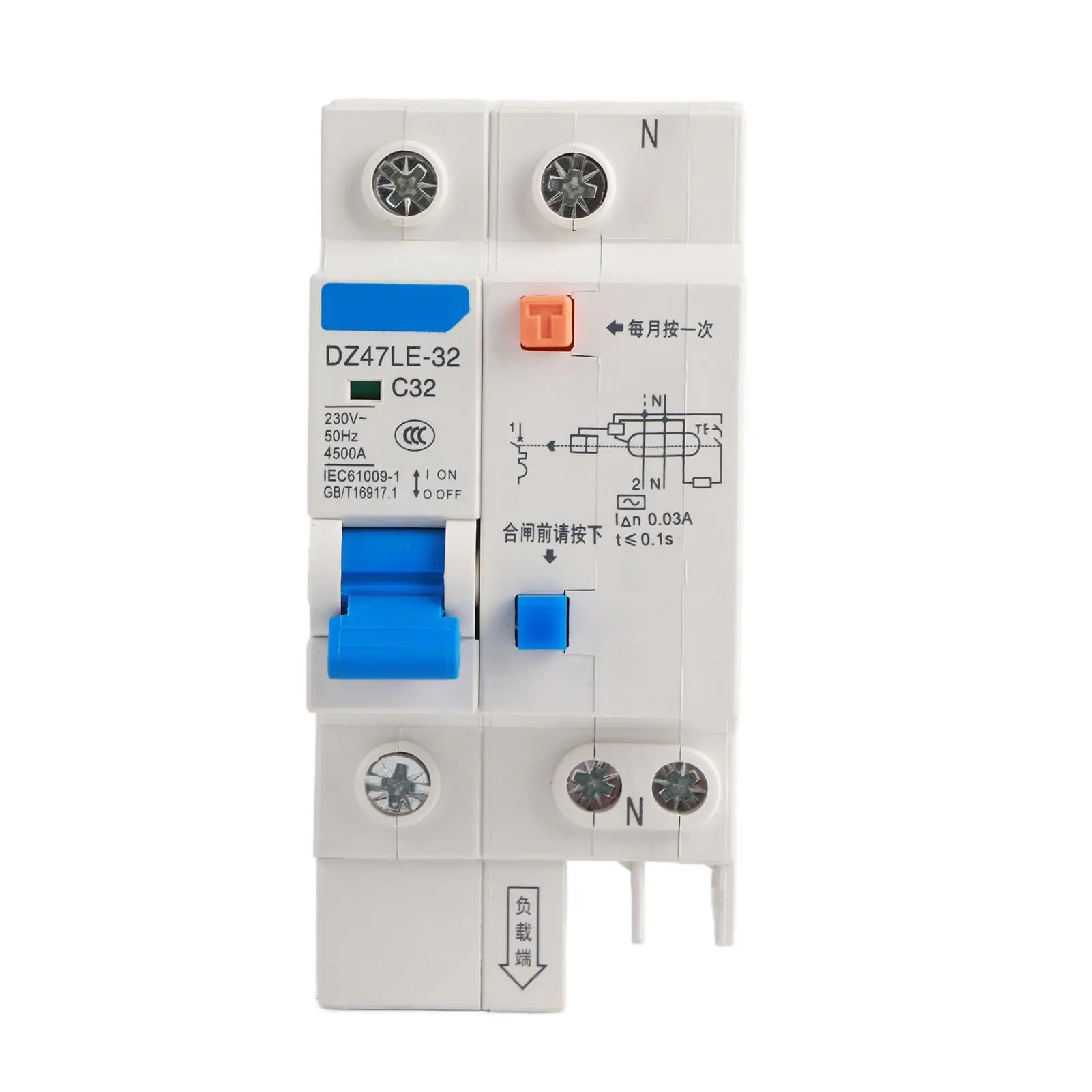 

DZ47LE32 1P+N C32 RCCB Residual Current Breaker 30mA 230V High Quality