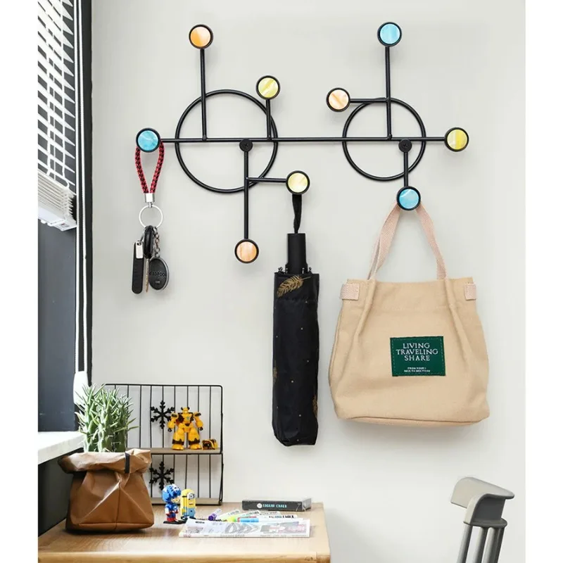 Creative Europe Clothes Coat Cap Hanger Wall /Bathroom Decorative Hook 5/9 Hooks Iron Art Decoration Home Decor Storage