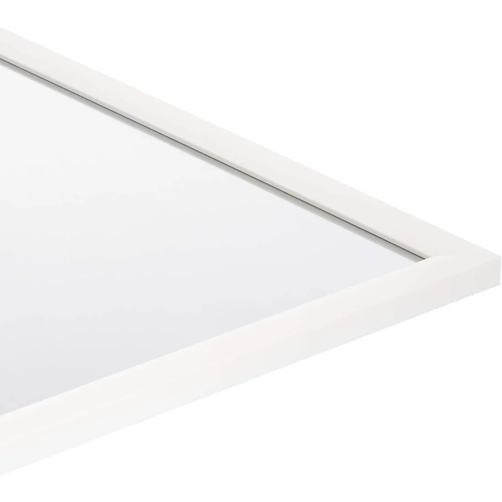 24x36 인치 직사각형 벽거울, 흰색 테두리, 가정 장식용으로 쉽게 설치 가능