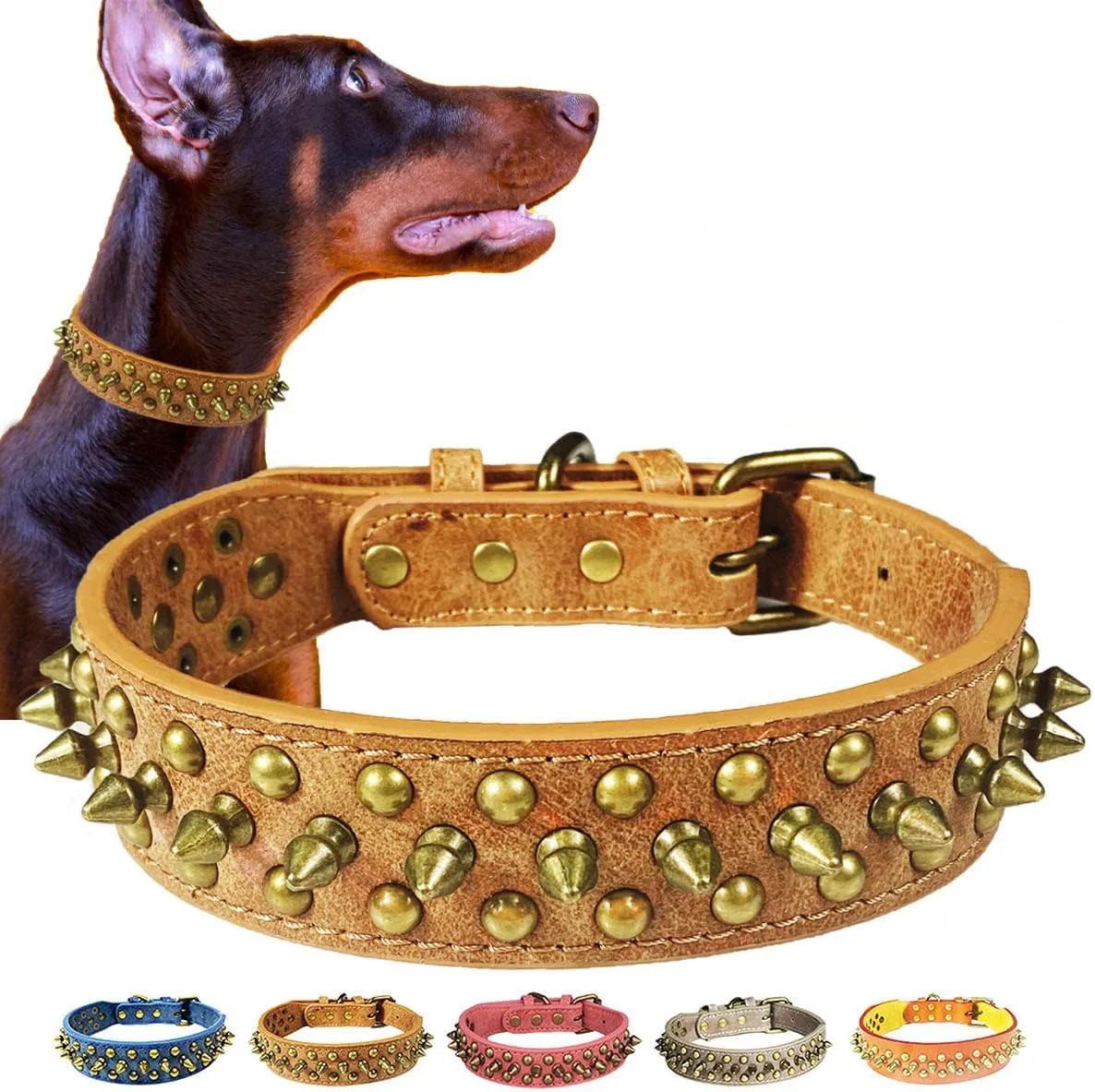 Pet Rivets Necklaces Collar Bite Resistant Choker Leash Harness Belt Dogs Cats Puppy Chain French Bulldog Accessories Supplies