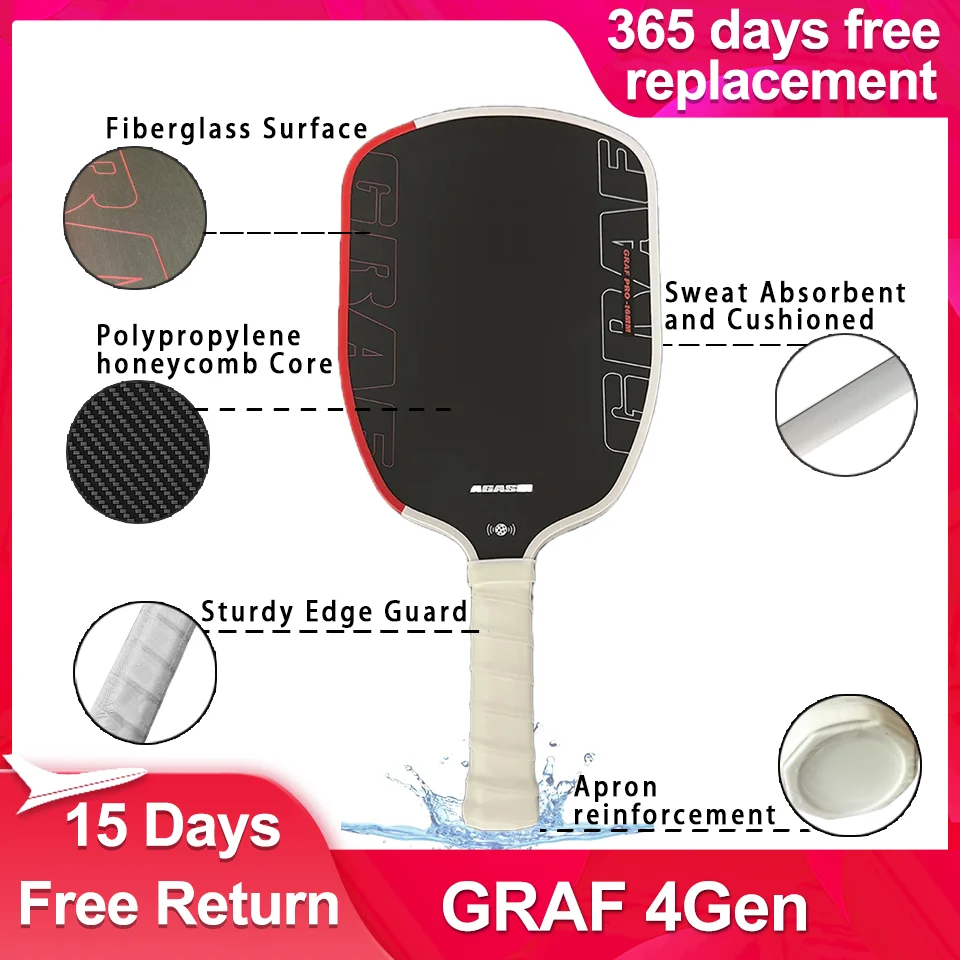 

USAPA Approved 4Gen Pickleball Paddle T700 Carbon Fiber Face 16mm Honeycomb Core for Enhanced Spin & Control Professional Racket