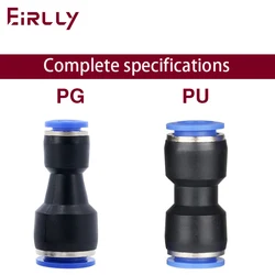 Pneumatic quick-insert PU straight-through PG reducer 4 6 8 10 12 16 mm Fittings fast gas pipe plastic adapter