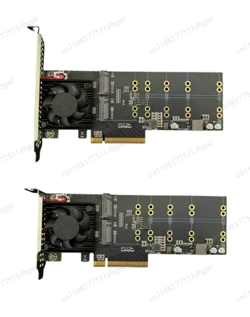 4-Disk M.2 Half Height PLX8747 Expansion Card Driver-free Split-free PCIe Adapter