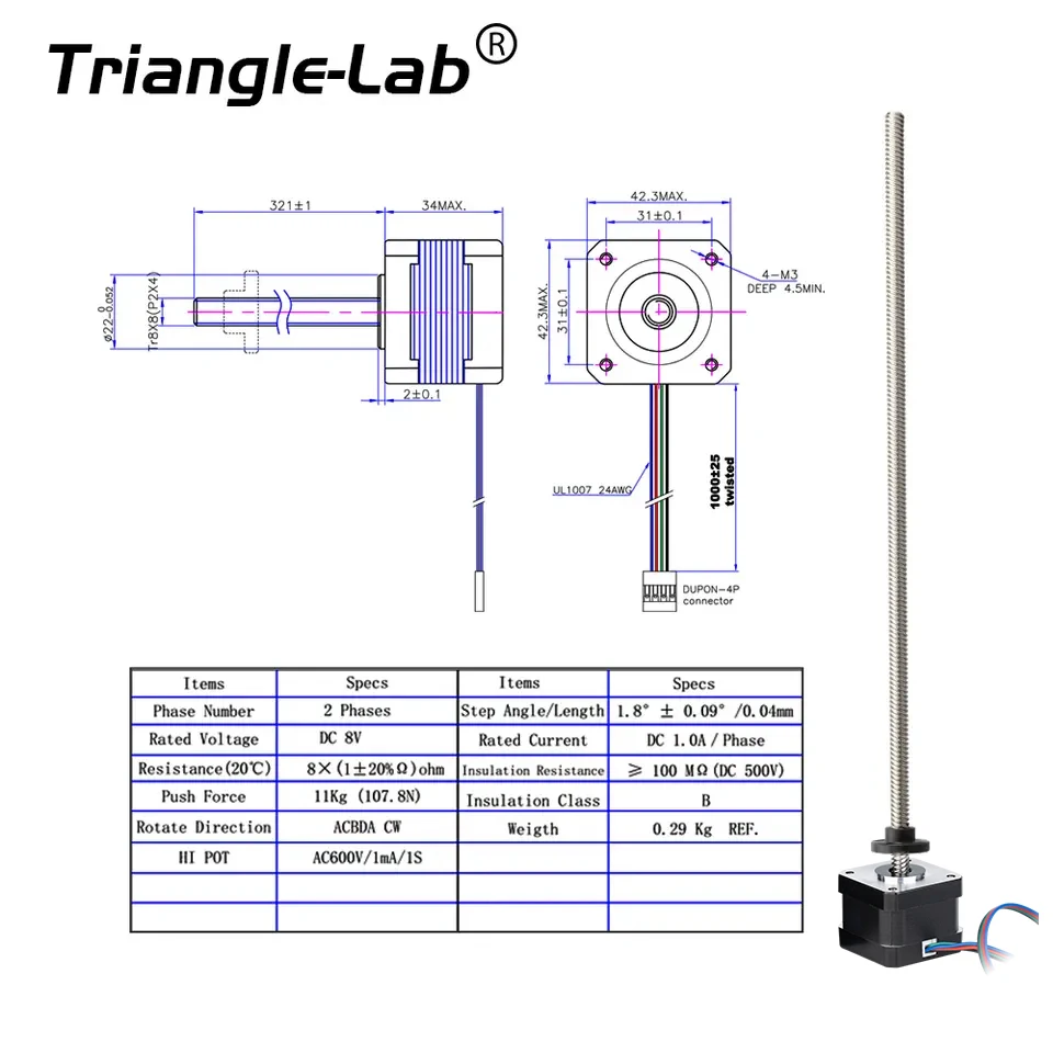 Trianglelab New ALL motor Kit All motor solutions Nema17 Leadscrew stepper motors  for 3D printing prusa i3 MK3 MK3s bear