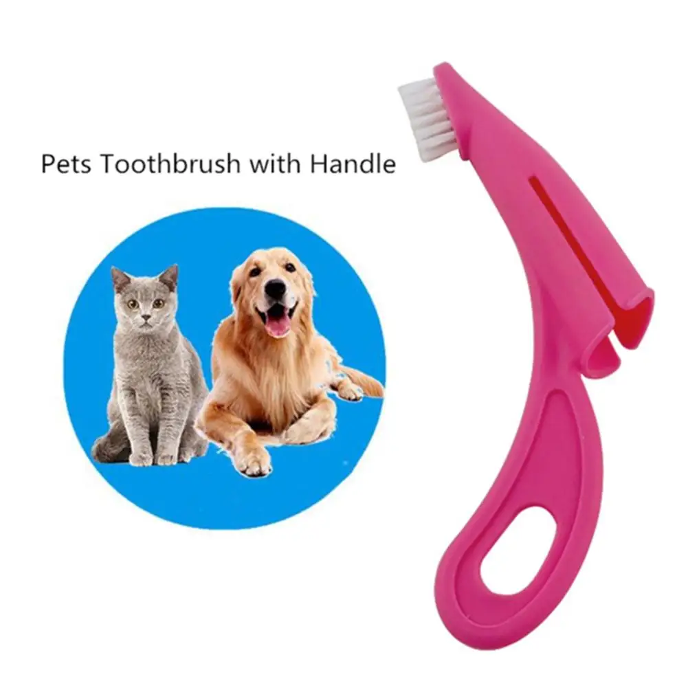 1PCS Pet Finger Toothbrush Cat Dog Flexible Bristles Rubber Toothbrush Teeth Cleaning Tool Pet Supplies Random Color