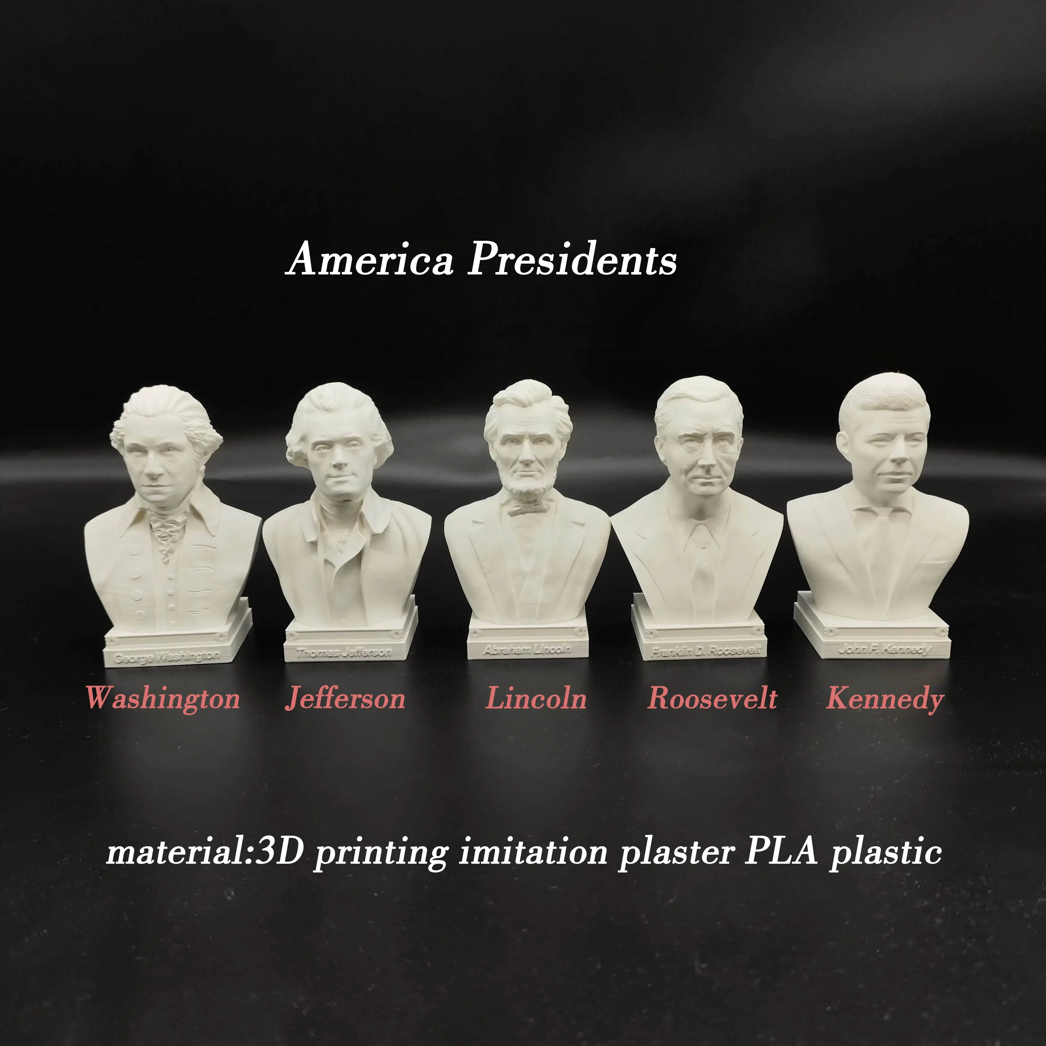 Washington, Jefferson, Lincoln, Roosevelt, Kennedy, President imitation plaster ornaments statue plastic model decorations