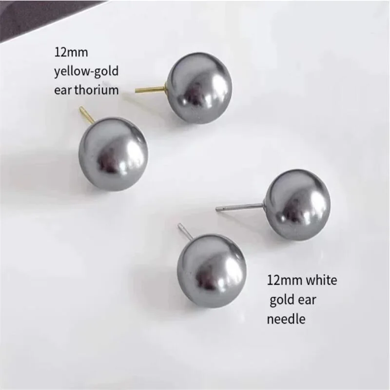 New Fashion 18K Gold Needle Natural Freshwater  Pearl 4-12mm 925 Sterling Silver Stud Earrings for Women Mom Gift Jewelry