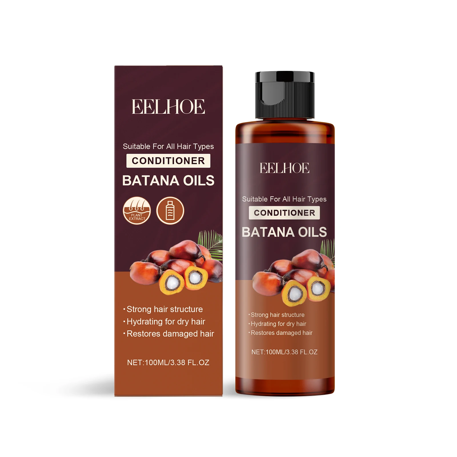 

EELHOE Batana Conditioner Repair Dry Split Ends Hydrating Smooth Improve Frizzy Hair Care
