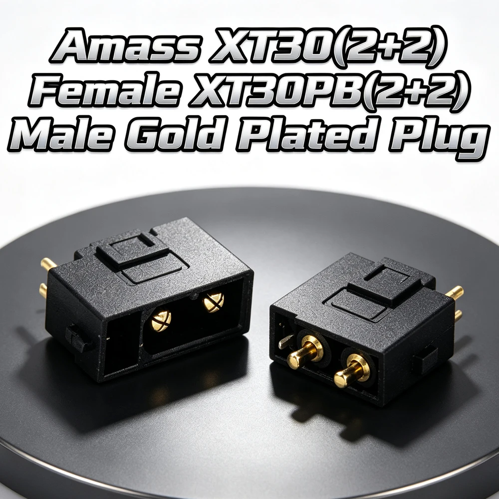20/10/5 Pairs Amass XT30 Gold Plated Plug - Female XT30PB Male with Signal Pin XT30U Adapter for RC Drone Aircraft Model
