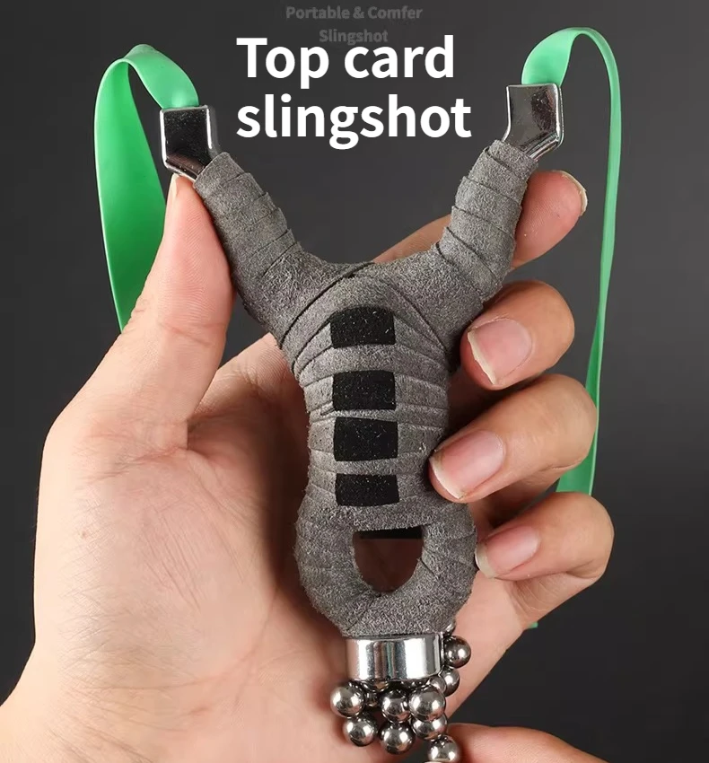 

Outdoor Precise Top Card Estimation Fast Shooting Powerful Anti Bending Card Ball Round Skin Flat Skin Slingshot