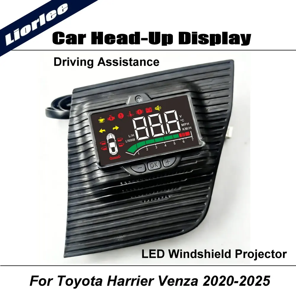 

For Toyota Harrier Venza 2020-2025 LED Car Projector HUD Head-Up Display Windshield Safe Driving Assistance Auto Accessories