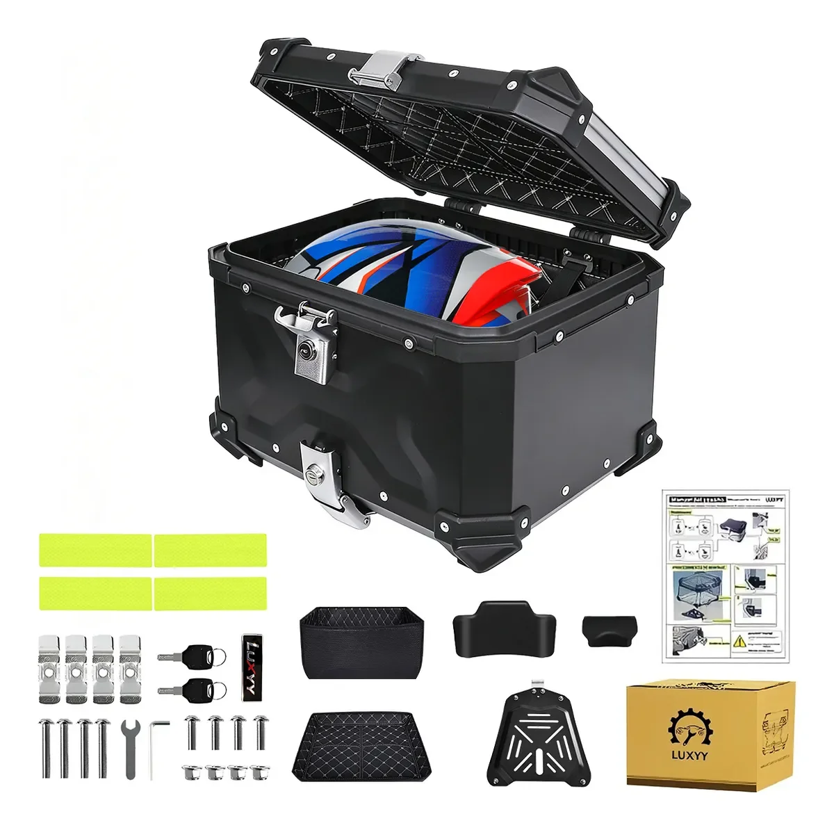 

Съемный боковой кофр из алюминиевого сплава для мотоцикла, трансформируемый в дорожный багажник с большим объемом 45 л.