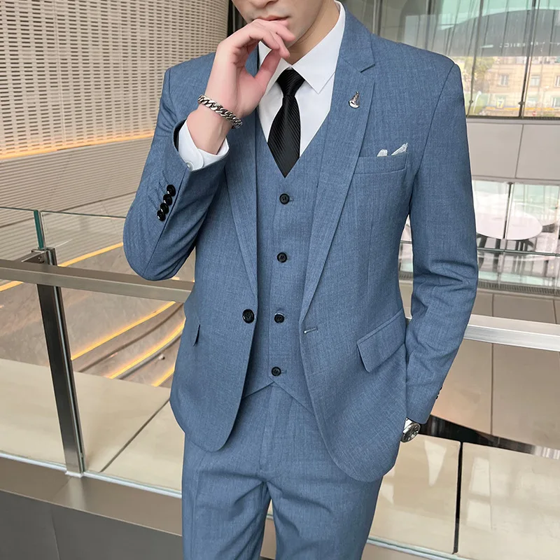 HH361Men's suits, casual business suits, slim fit, best man, groom, wedding dress, suit three piece suit, Phoenix Sand