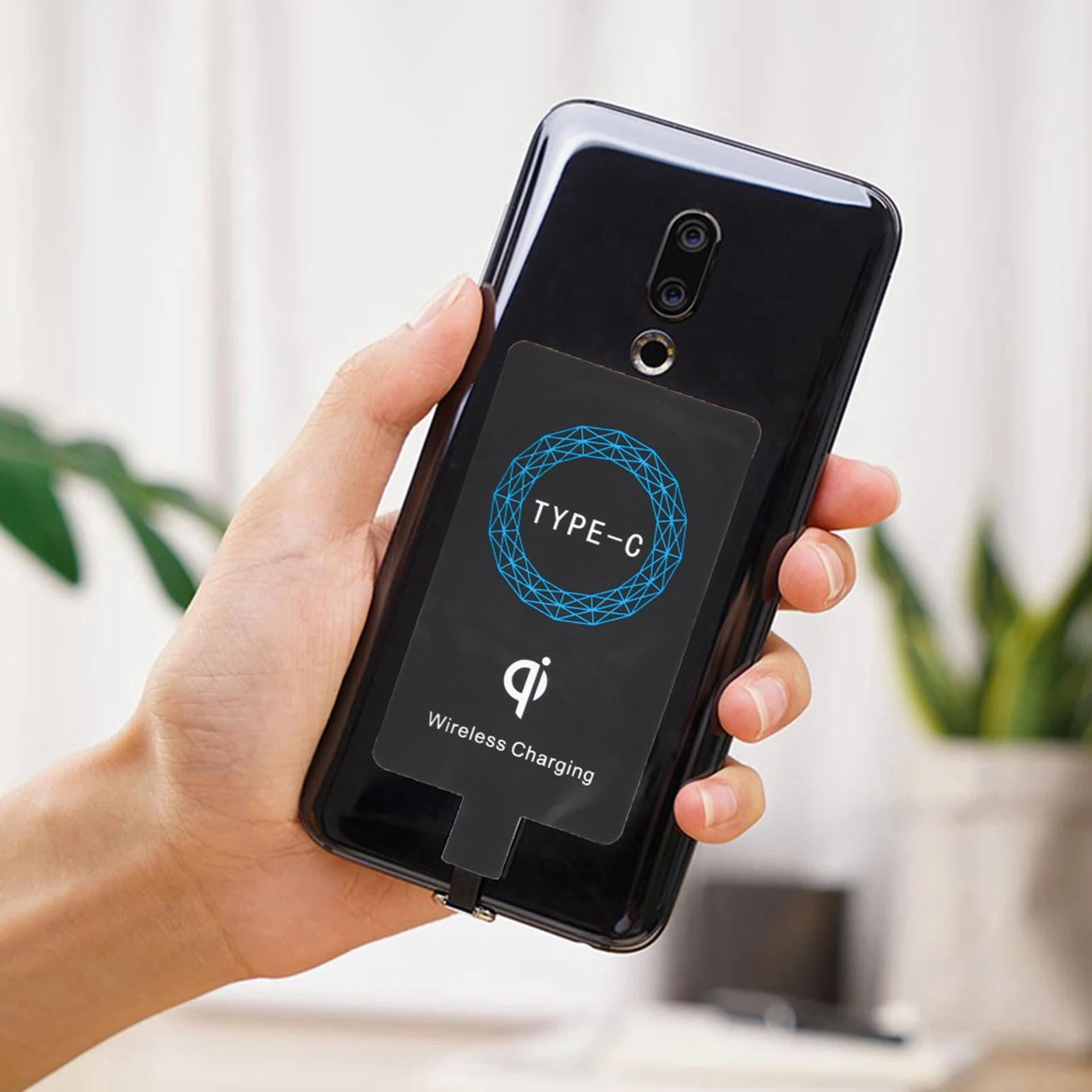 2 قطعة محول لاسلكي من النوع C جهاز استقبال شحن محمول جهاز استقبال لاسلكي للهواتف من النوع C وحدة شحن لاسلكية