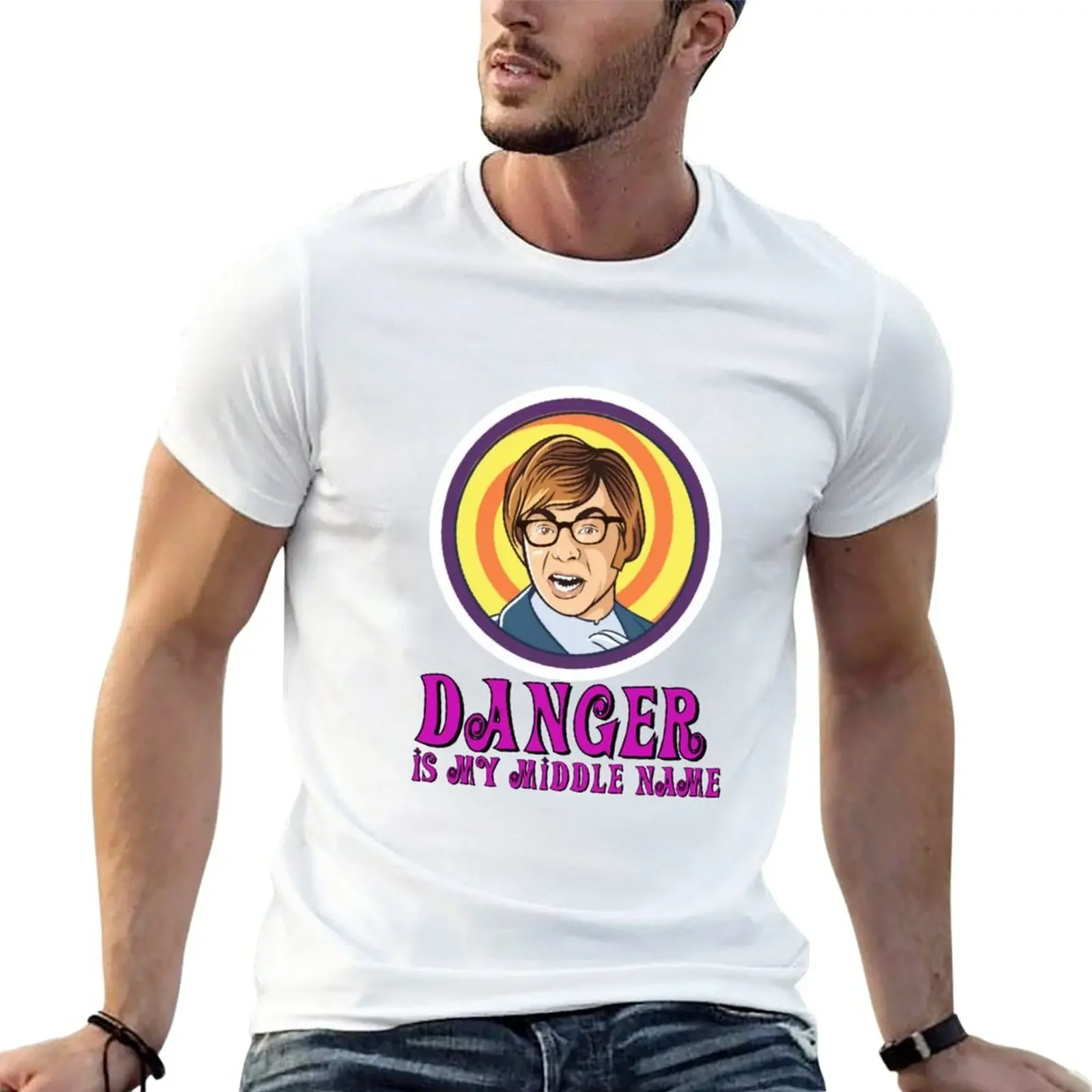 New Austin Powers - Danger Is My Middle Name T-Shir graphic  shirs plus size  shirs Men's coon -shir