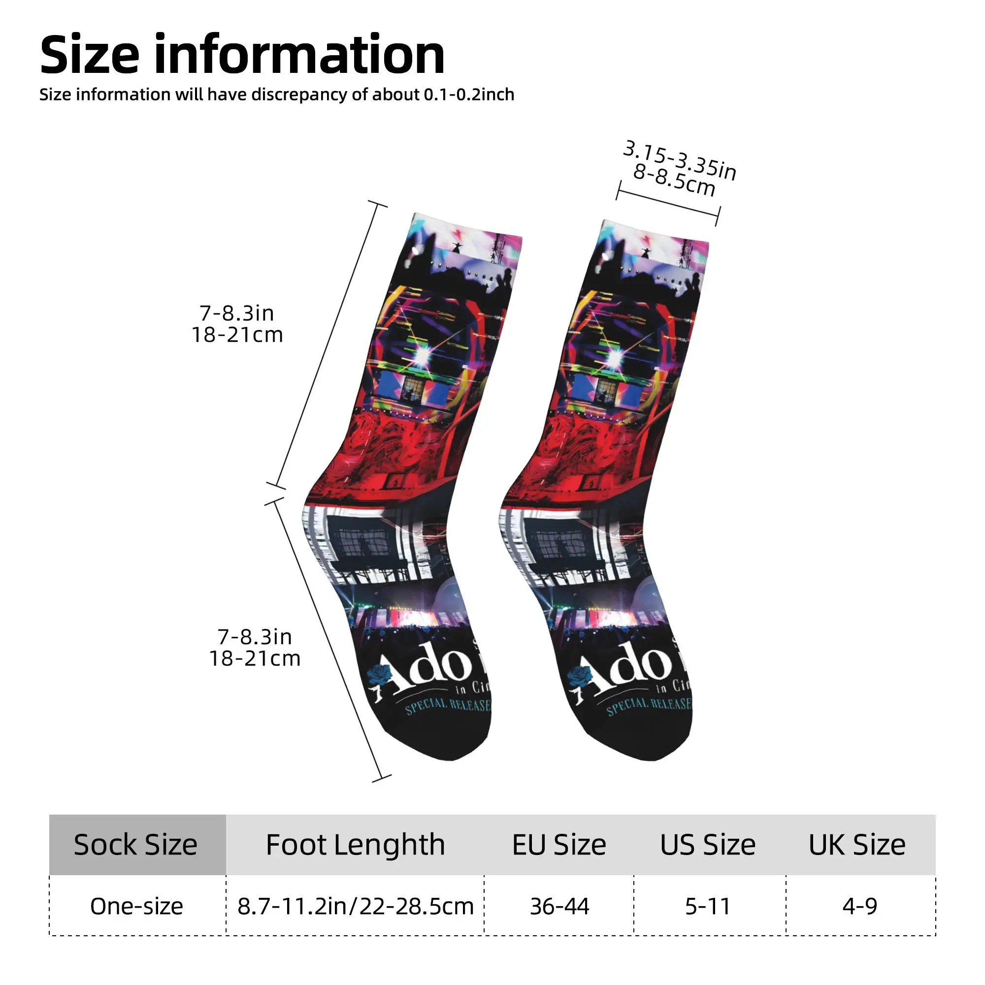 Ado WORLD TOUR 2025 Calzini Hibana Calze antiscivolo da uomo Calzini da arrampicata di alta qualità Calzini personalizzati gotici primaverili