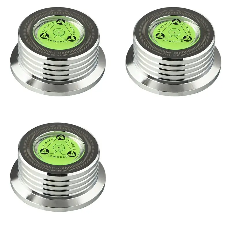 

FULL-3X Universal 60Hz LP Vinyl Record Player Disc Turntable Stabilizer With Level Aluminum Alloy Weight Clamp Silver