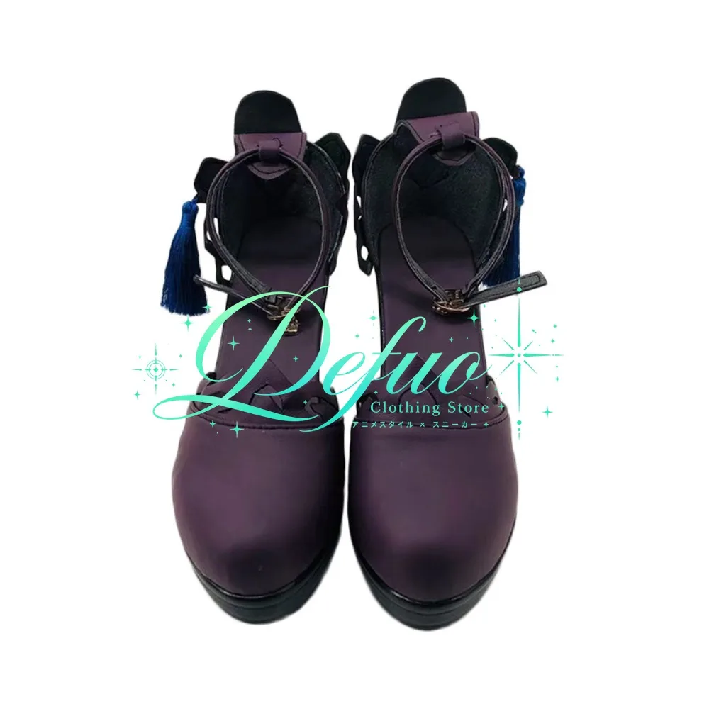 Genshin Impact Keqing Gorgeous Cosplay Women's Shoes Lantern Ceremony Skin Game Anime High Heels Dress Boots