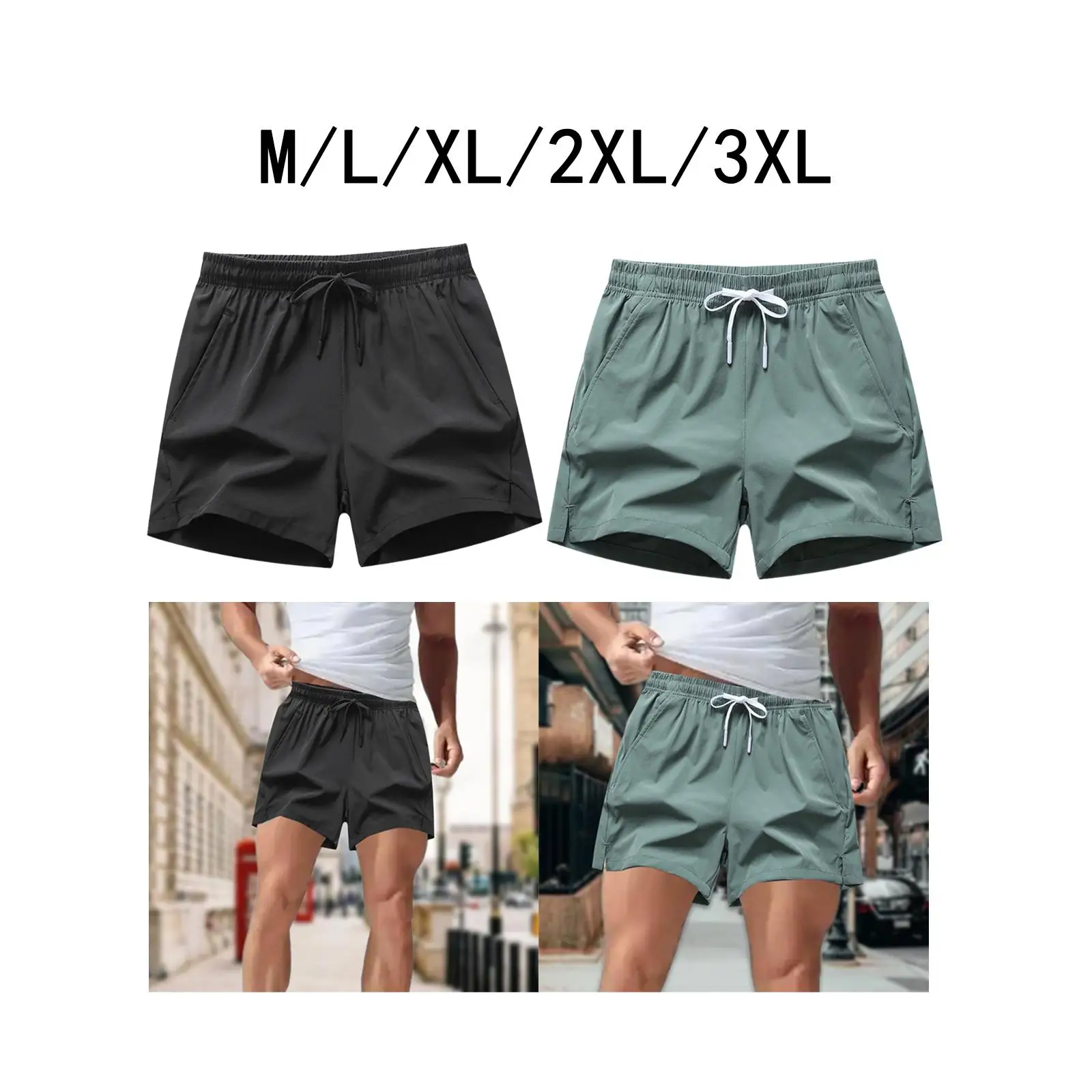 

Unisex Active Shorts Casual Activewear Quick Drying Lightweight Beachwear Training Shorts for Training Gym Sport Jogging Workout