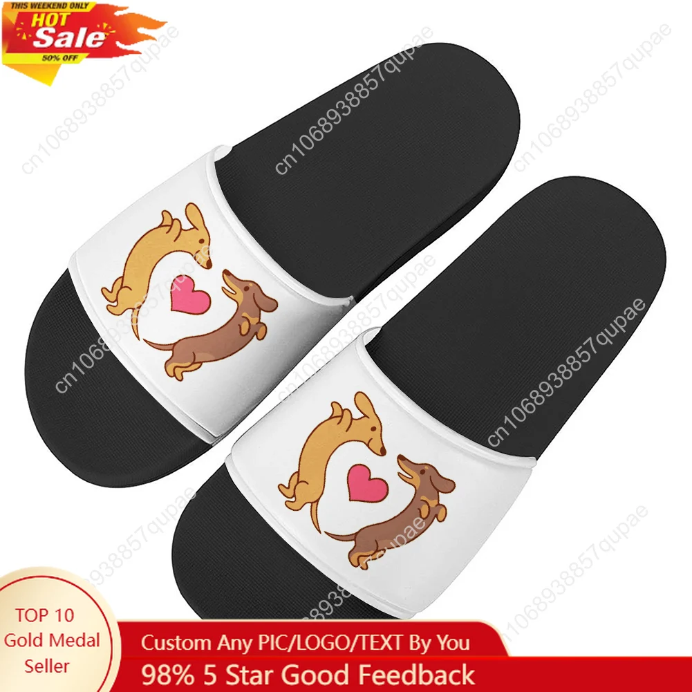 

Cute Cartoon Sausage Dog Slippers Home Outdoor Casual Water Shoes Men Women Teenager Beach Pool Sandals Summer Slipper