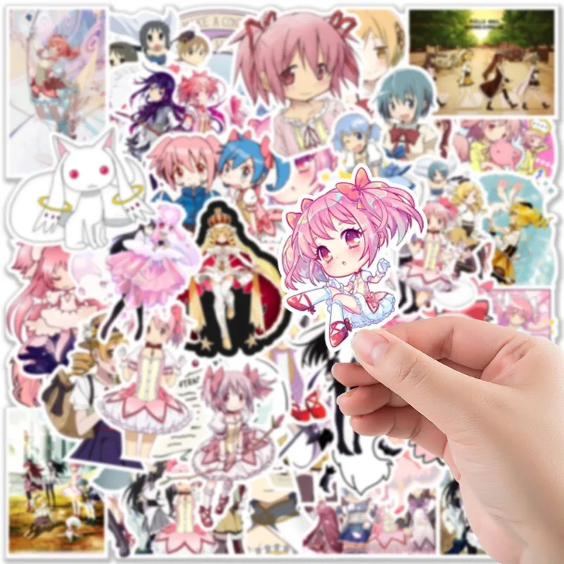 50pcs Mahou Shoujo‌Animation Stickers Luggage Water Cup Stationery Mobile Phone Car Scooter Laptop Refrigerator Decoration