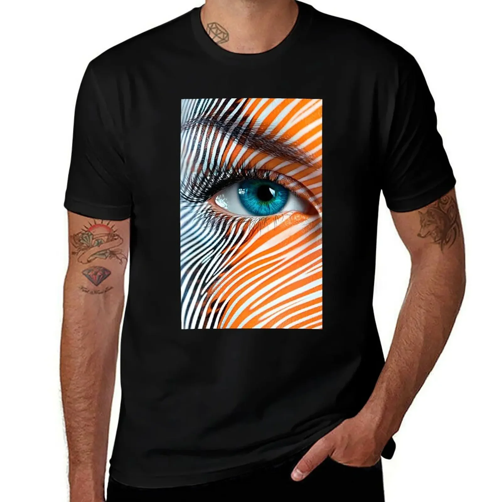 

Blue Eye Optical Illusion Artwork T-Shirt customs plus sizes for a boy anime tshirt oversized t shirts for men