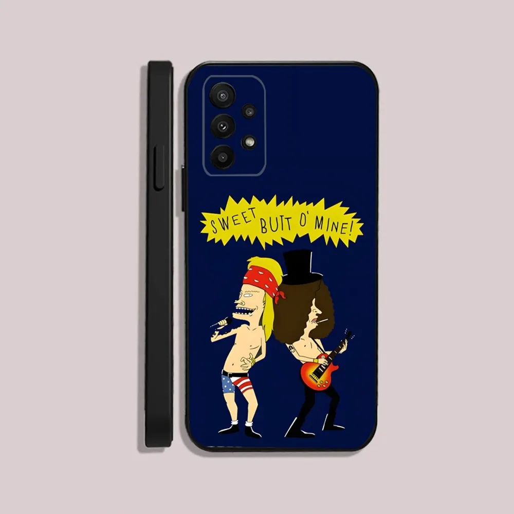 B-Beavis and Butthead Phone Case For Samsung S24,23,22,30,21,10,9,Ultra,Plus,Lite,FE,5G Black Soft Case