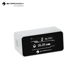 Barrowch Computer Watercooler Monitor OLED Temperature+Flow 2 In 1 Custom Water Cooling Build Flowmeter Thermometer Alarm FBFT07