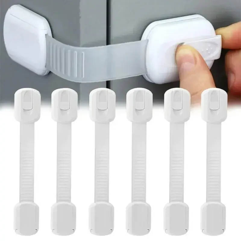 Baby Safety Lock Adhesive Drawer Cabinet Locks Child Proof Door Latches Adjustable Safety Strap for Home Furniture Protection