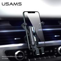 USAMS Retractable Gravity Mini Car Holder Air Vent Mobile Phone Stand For 4.7-7 inches Phones Invisibile Car Support