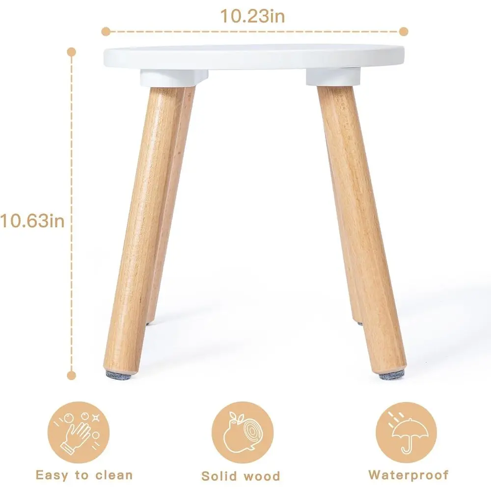 Wooden Step Stool for Kids, Perfect for Sensory Tables, Multi-Position Seating, 10 Tall, Stable and Anti-Slip