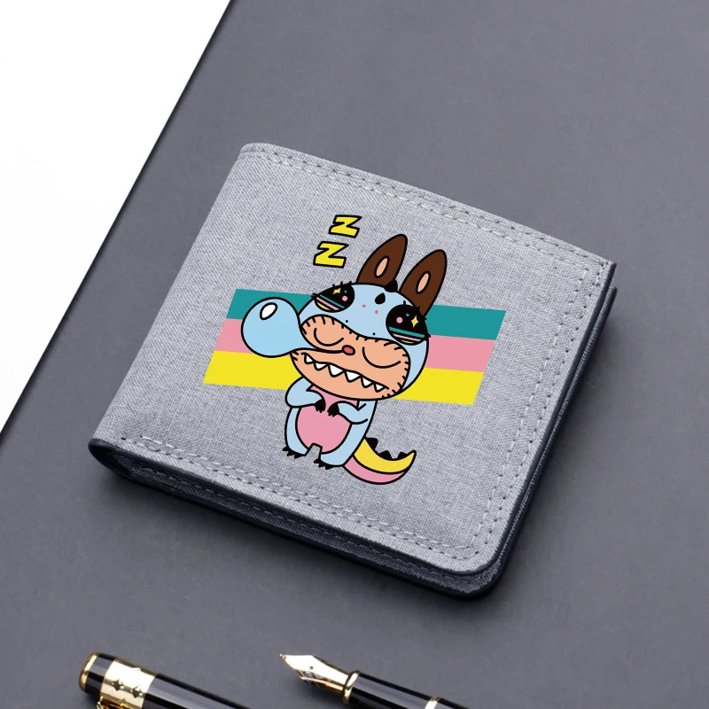 Labubu Nylon Wallets for Men Anime High-end Money Clip Bags Boys Credit Card Holder Fashion Hip Hop Coin Purse Boyfriend Gifts