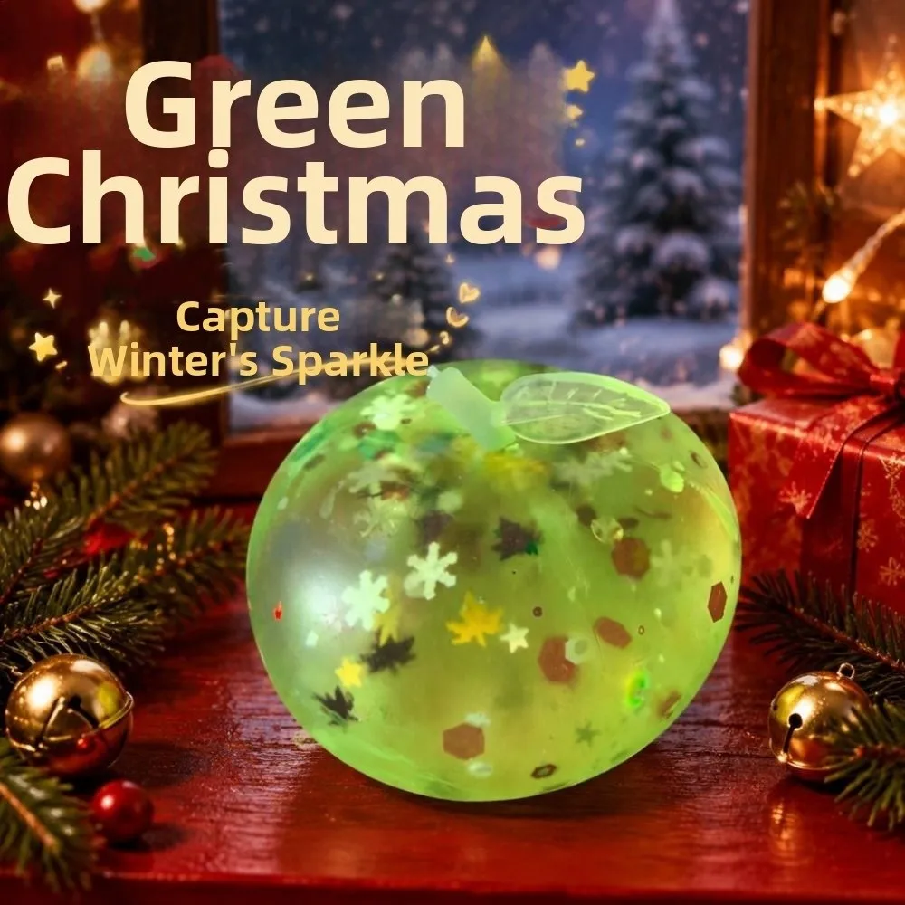 Soft TPR Christmas Snowflake Squeeze Transparent Glitter Sequins TPR Snowflake Sequins Pinch Le Kneading