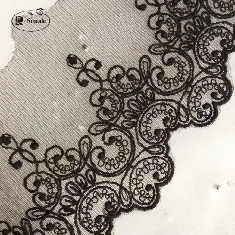 DIY Fabric Lace Black White Sweet Cordate Lace Trim  DIY Craft Materials  Clothing Accessories Lace Embroidery RS80