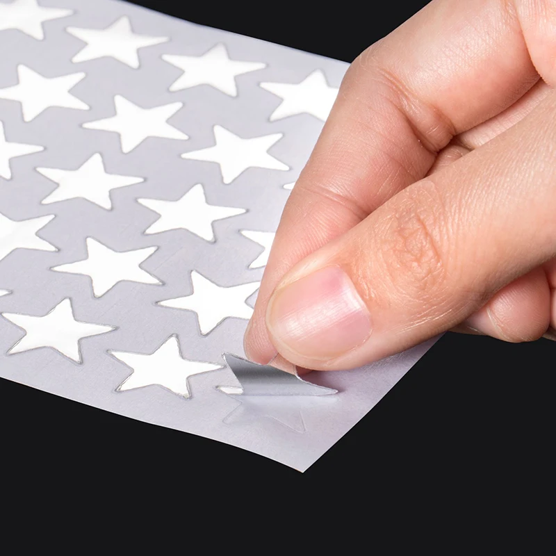 10pcs Silver Five-Pointed Star Sticker Pvc Self-Adhesive Sticker Children Praise Five-Pointed Star Sticker Envelope Sticker