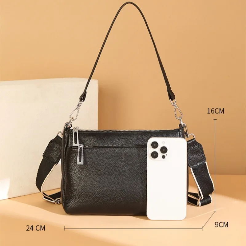 

Women's Genuine Leather Shoulder Bag - Simple Crossbody Bag for Ladies, Versatile Soft Leather Handbag for Work & Daily Use