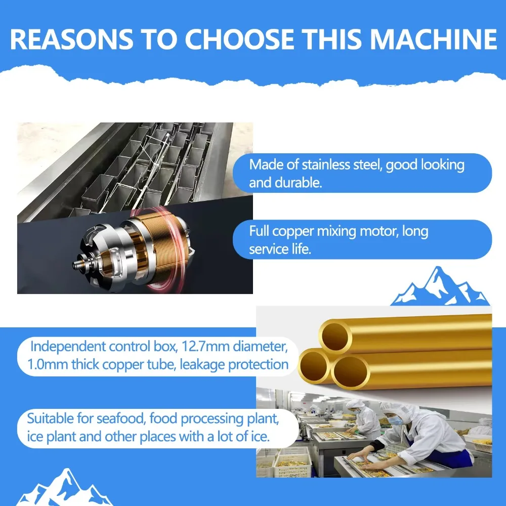 Professional Heavy-Duty 1000Kg/Day Fishery Ice Block Maker High-Automation Industrial Stainless Steel 220V