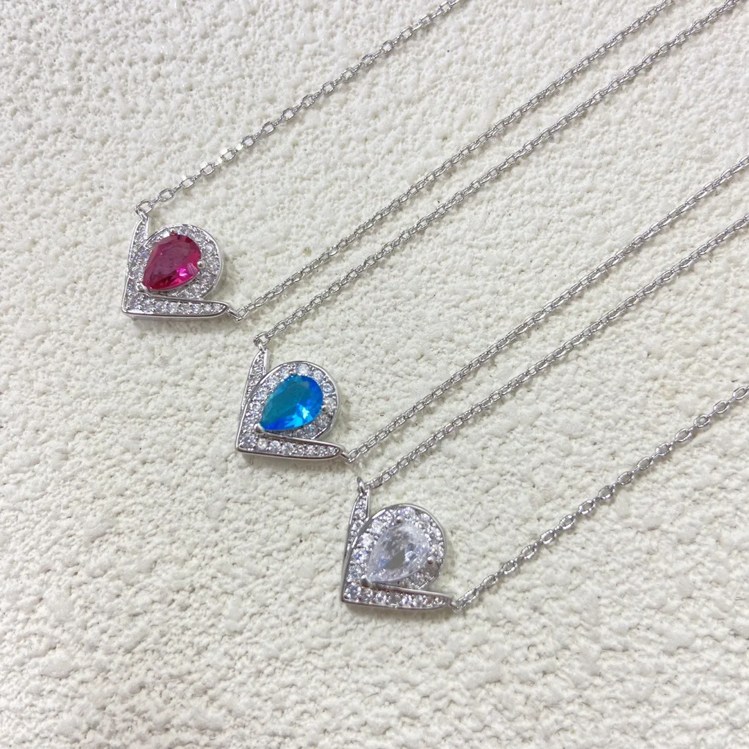 

French Luxury Crown V Shape Full diamond Fashion Lucky Women's Necklace Silver High quality 5A grade zircon Shining Party Gift