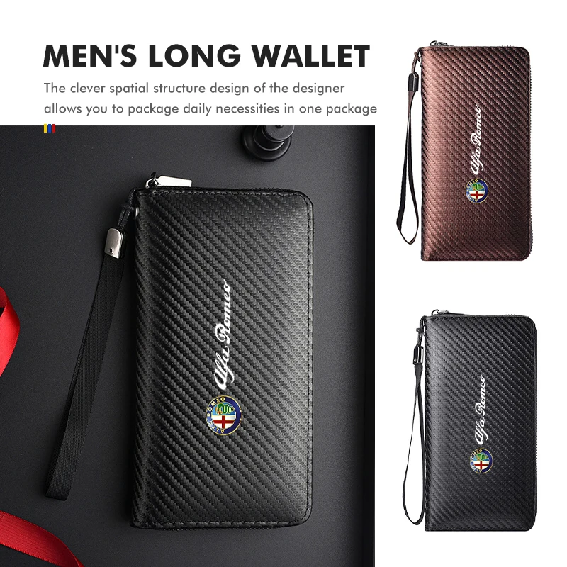 Автомобильный портативный кошелек, держатель для карт, сумка для хранения с зажимом для Alfa Romeo Giulietta GT 159 147 156 Mito Brera Giulia Spider F1